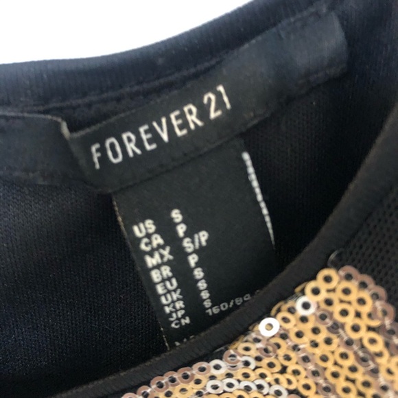 Forever21 sequence Gold and Black Top size Small - Picture 3 of 6